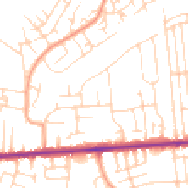 Daytime road noise heatmap for SS8 9JD