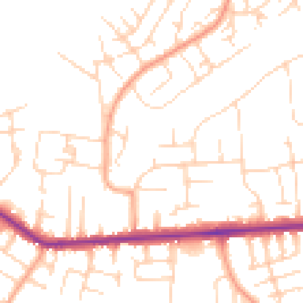 Daytime road noise heatmap for SS8 9JJ