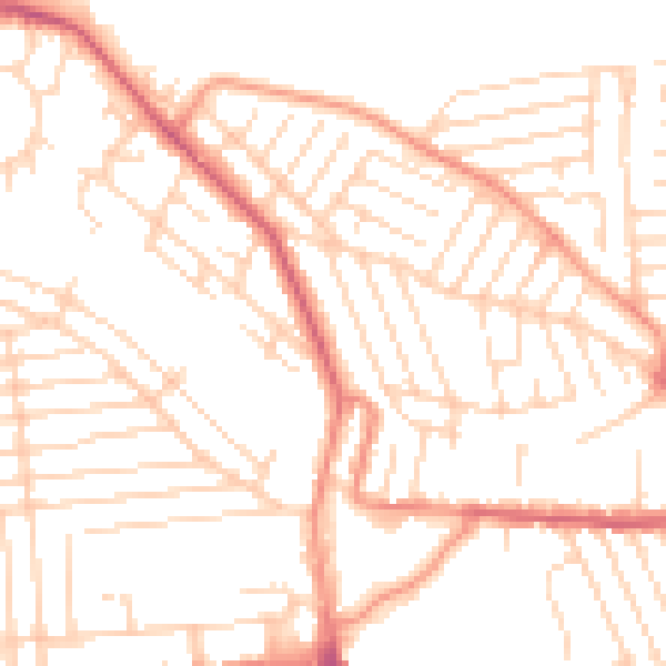 Daytime road noise heatmap for SS8 9PQ