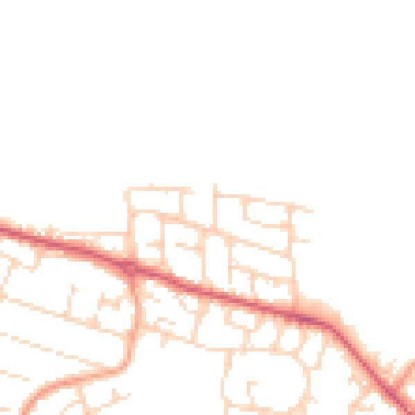 Daytime road noise heatmap for SS8 9PS