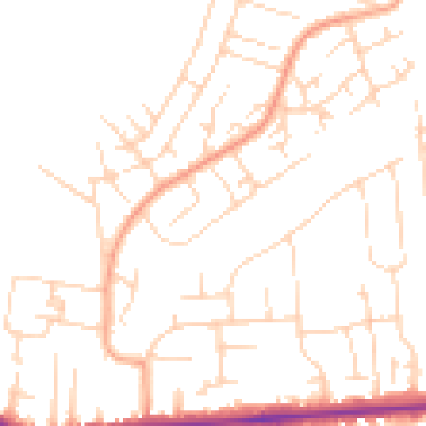 Daytime road noise heatmap for SS8 9SD