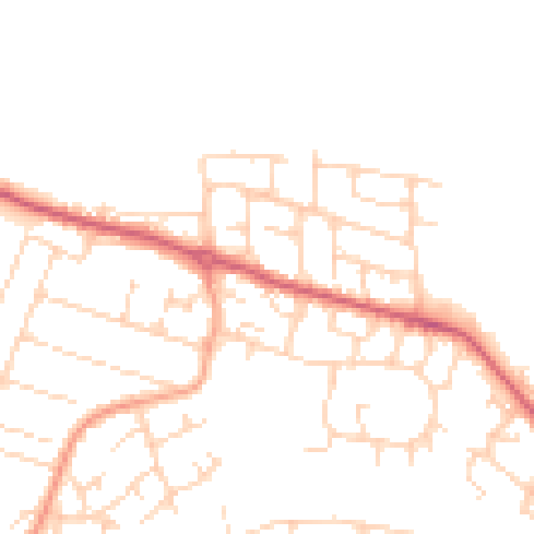 Daytime road noise heatmap for SS8 9UN