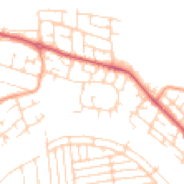 Daytime road noise heatmap for SS8 9XA