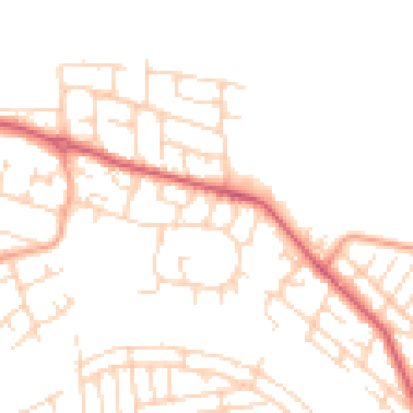 Daytime road noise heatmap for SS8 9XY