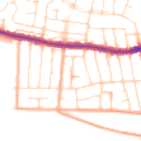Daytime road noise heatmap for SS9 2UZ