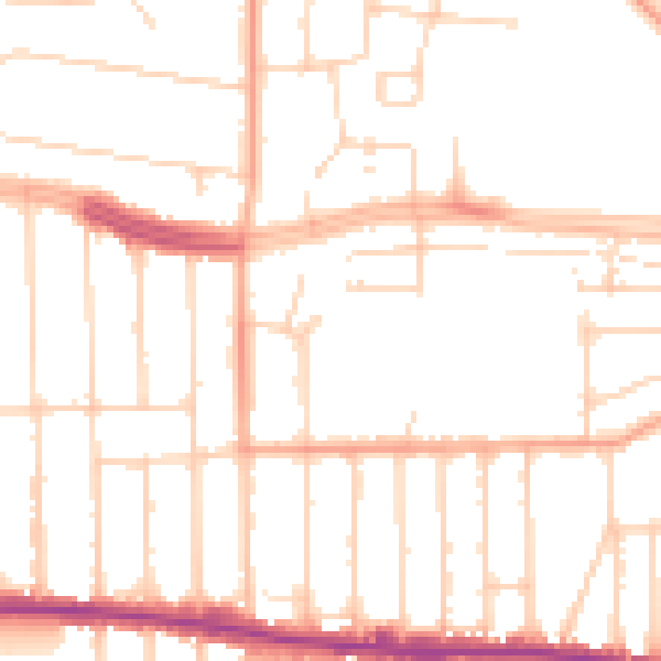 Daytime road noise heatmap for SS9 3DZ