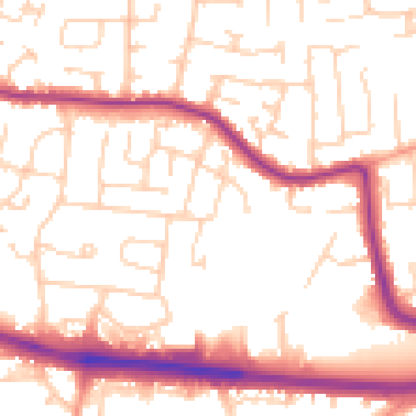 Daytime road noise heatmap for SS9 5XT