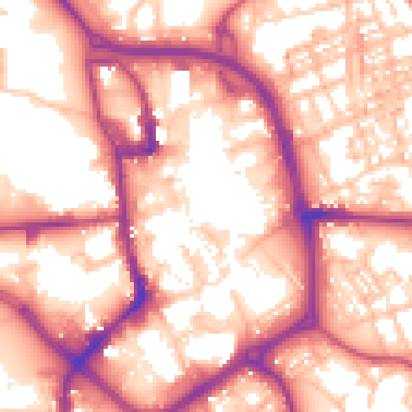 Daytime road noise heatmap for ST1 1DB