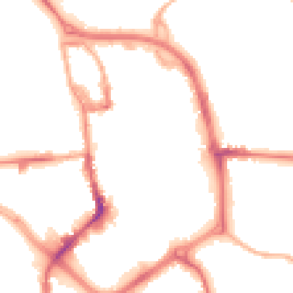 Night-time road noise heatmap for ST1 1DB