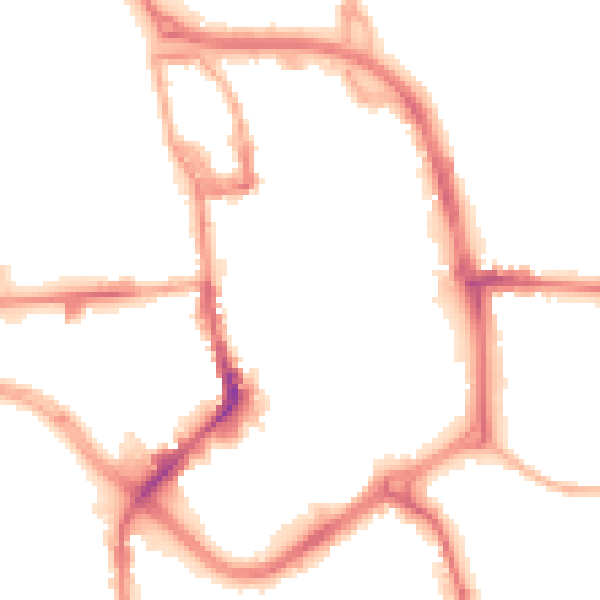 Night-time road noise heatmap for ST1 1DG