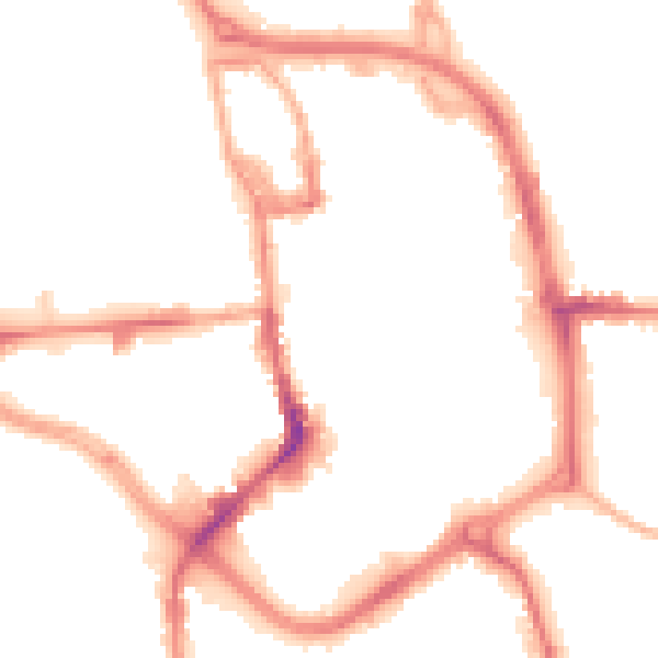 Night-time road noise heatmap for ST1 1DR
