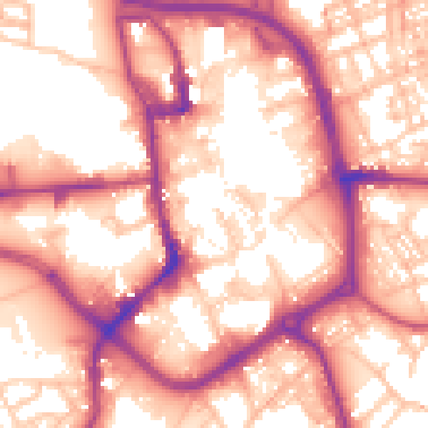 Daytime road noise heatmap for ST1 1HE