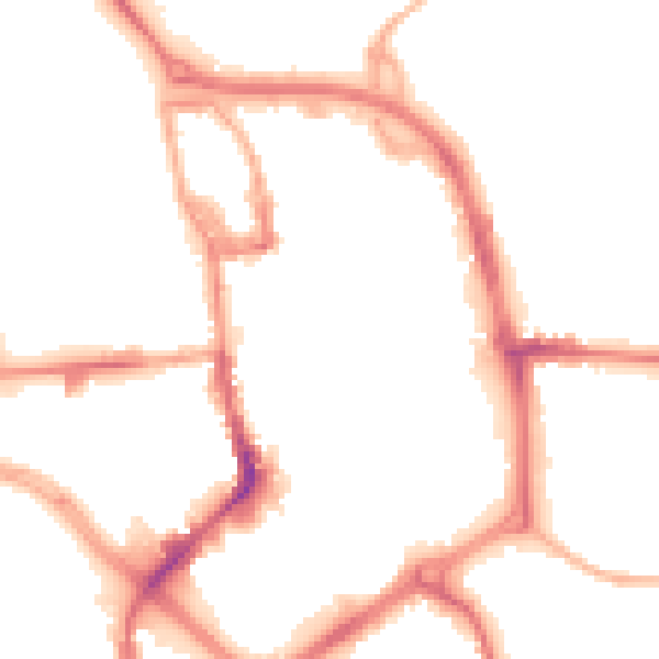 Night-time road noise heatmap for ST1 1JB