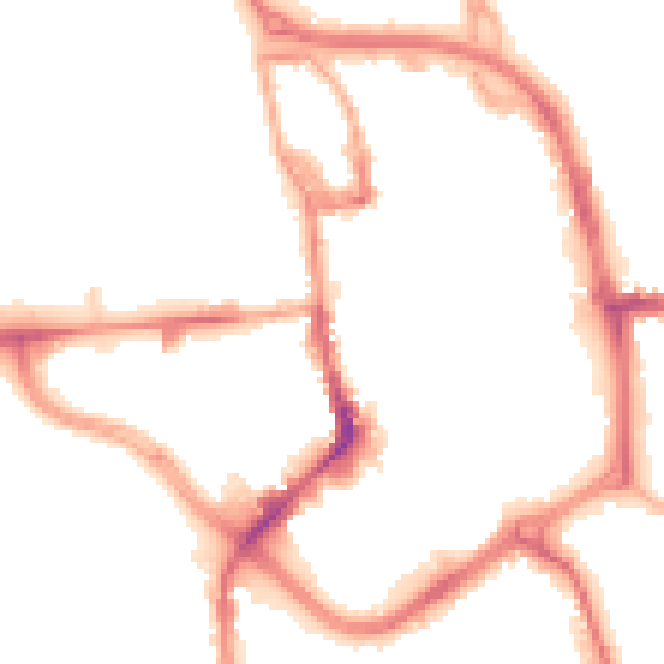 Night-time road noise heatmap for ST1 1JD