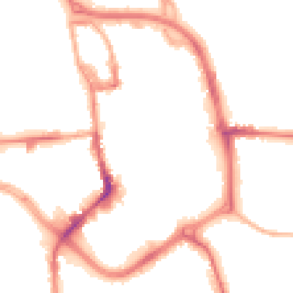 Night-time road noise heatmap for ST1 1JU