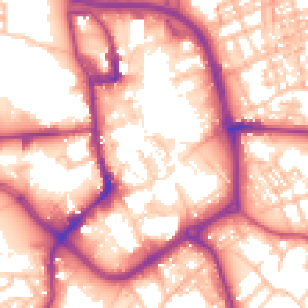 Daytime road noise heatmap for ST1 1JW
