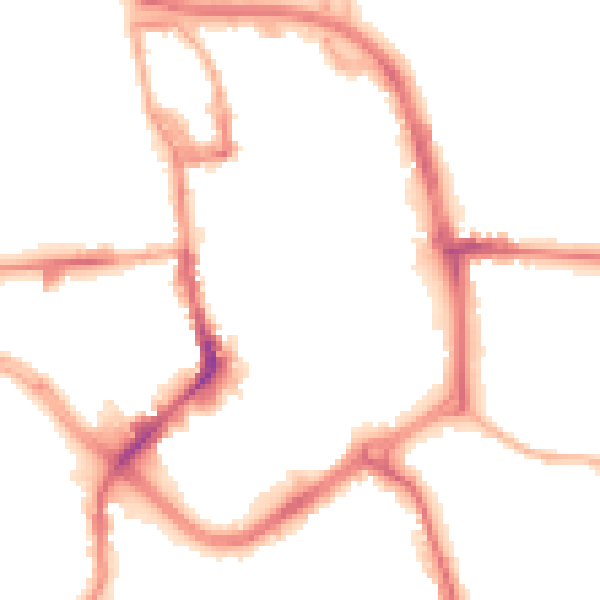 Night-time road noise heatmap for ST1 1JW