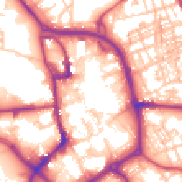 Daytime road noise heatmap for ST1 1LG