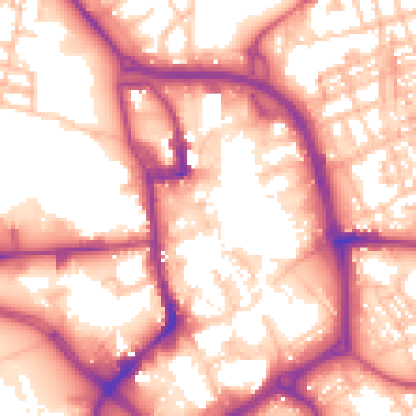 Daytime road noise heatmap for ST1 1LW