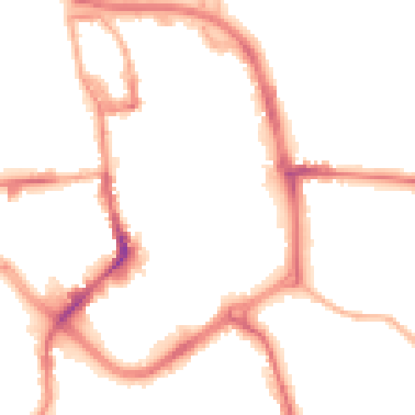 Night-time road noise heatmap for ST1 1LY