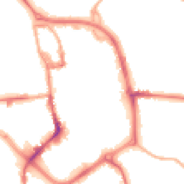 Night-time road noise heatmap for ST1 1NP