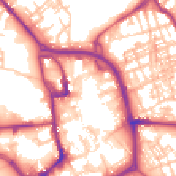 Daytime road noise heatmap for ST1 1PS