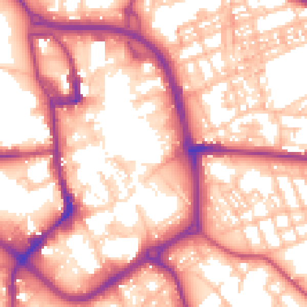 Daytime road noise heatmap for ST1 1PW