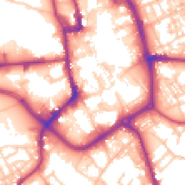 Daytime road noise heatmap for ST1 1QH