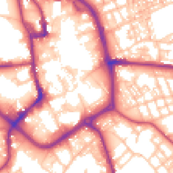 Daytime road noise heatmap for ST1 1QT