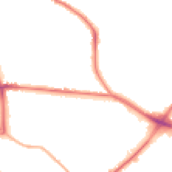 Night-time road noise heatmap for ST1 2AR