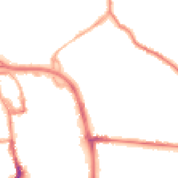 Night-time road noise heatmap for ST1 2BZ