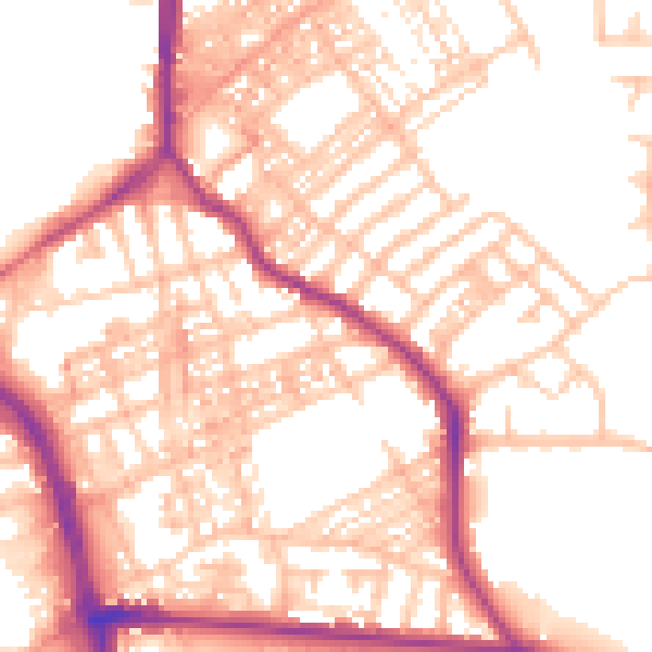 Daytime road noise heatmap for ST1 2DR