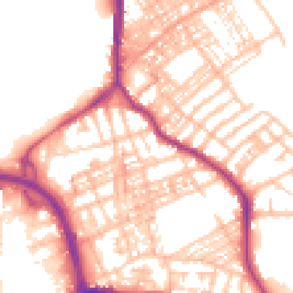 Daytime road noise heatmap for ST1 2EE
