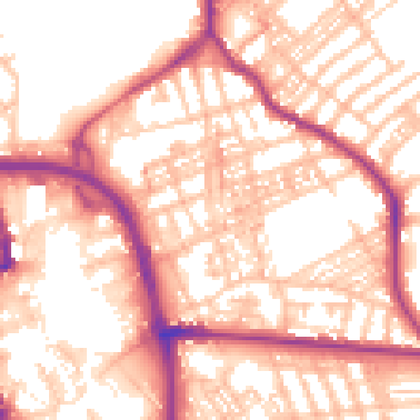 Daytime road noise heatmap for ST1 2HP