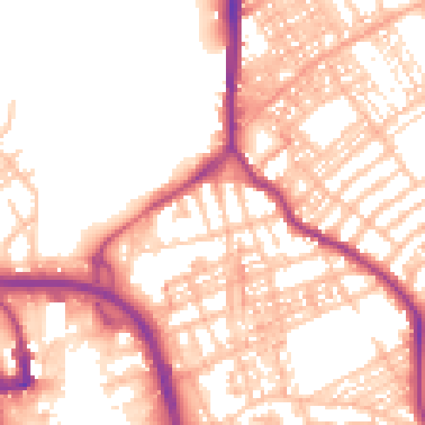 Daytime road noise heatmap for ST1 2LH