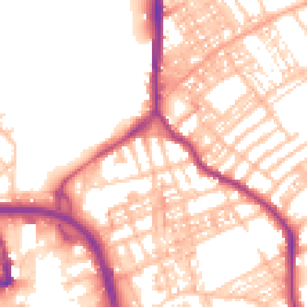 Daytime road noise heatmap for ST1 2LJ