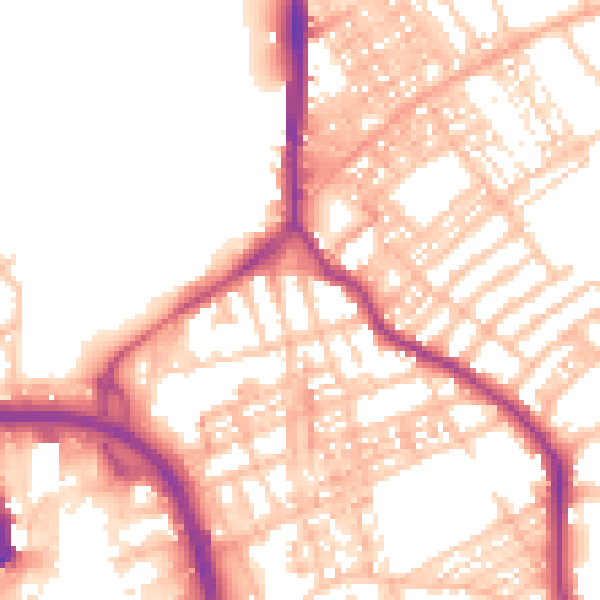 Daytime road noise heatmap for ST1 2LL