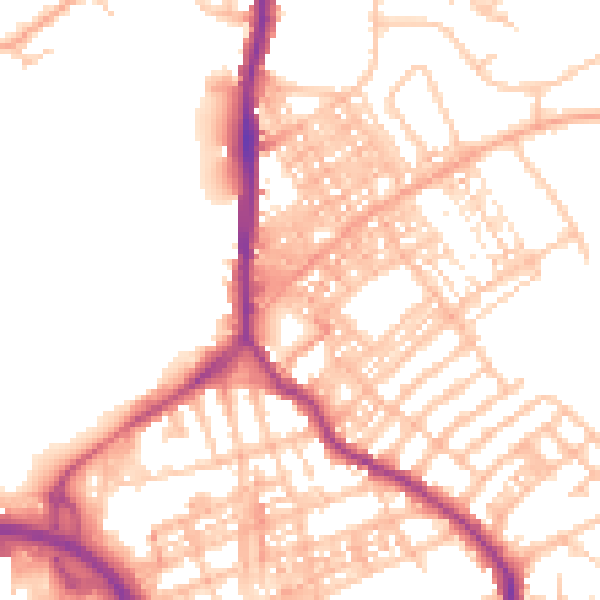 Daytime road noise heatmap for ST1 2LU