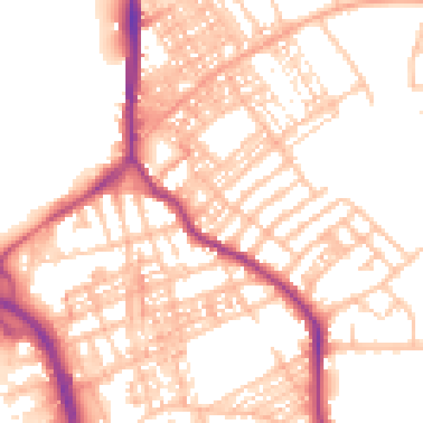 Daytime road noise heatmap for ST1 2NN