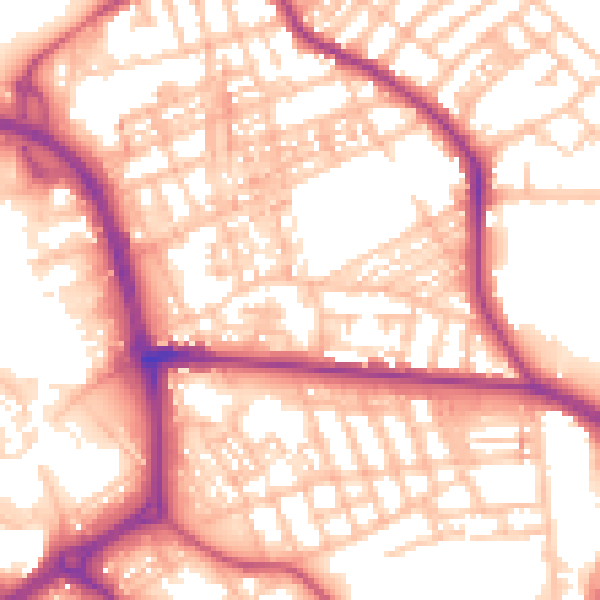Daytime road noise heatmap for ST1 2NX