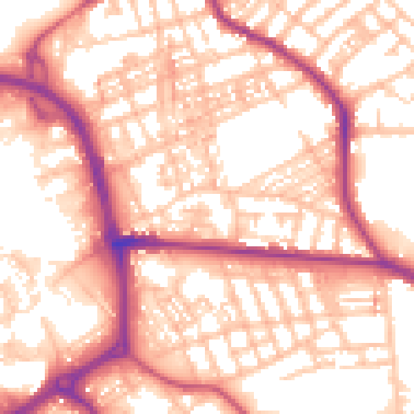 Daytime road noise heatmap for ST1 2PA