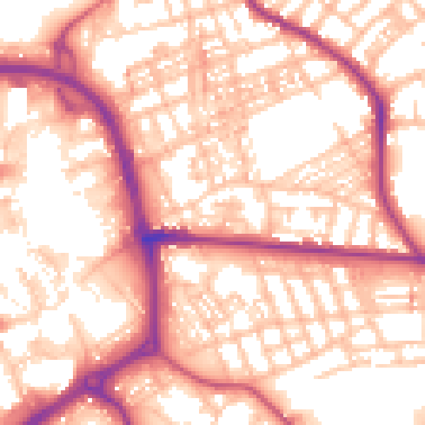 Daytime road noise heatmap for ST1 2PD