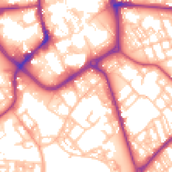 Daytime road noise heatmap for ST1 3DD