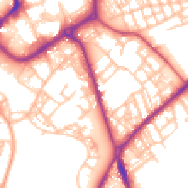 Daytime road noise heatmap for ST1 3EN