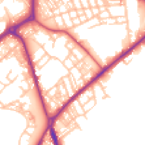 Daytime road noise heatmap for ST1 3GL