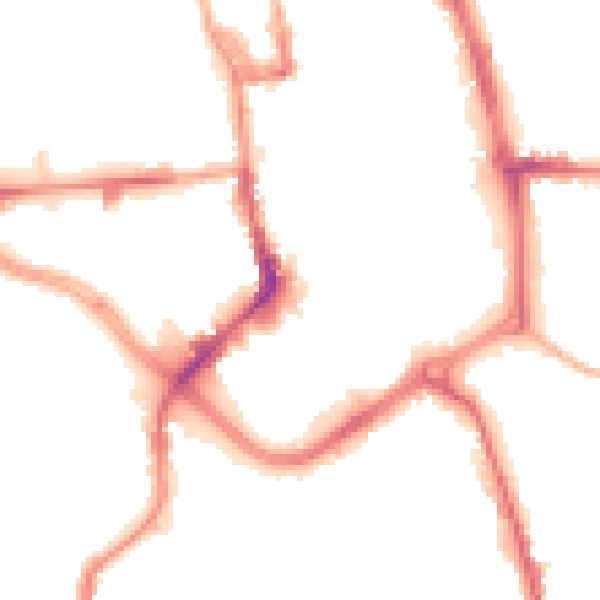 Night-time road noise heatmap for ST1 3GN