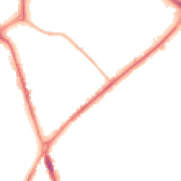 Night-time road noise heatmap for ST1 3GX