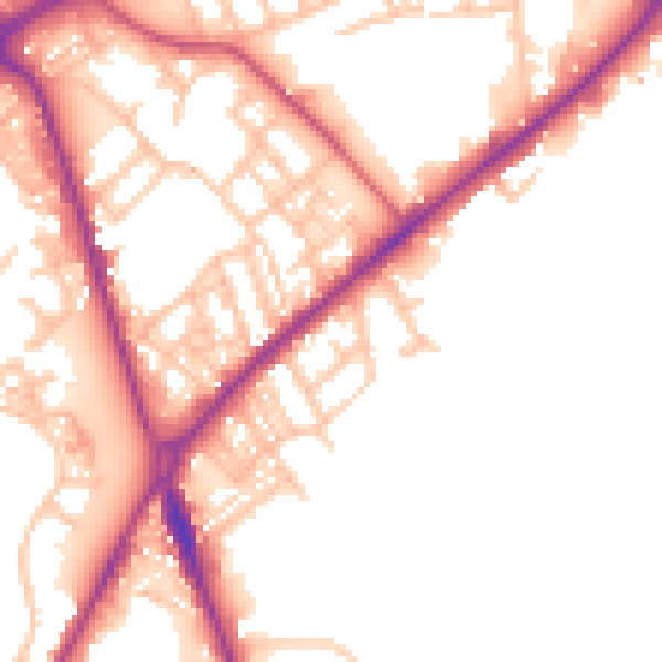 Daytime road noise heatmap for ST1 3HN