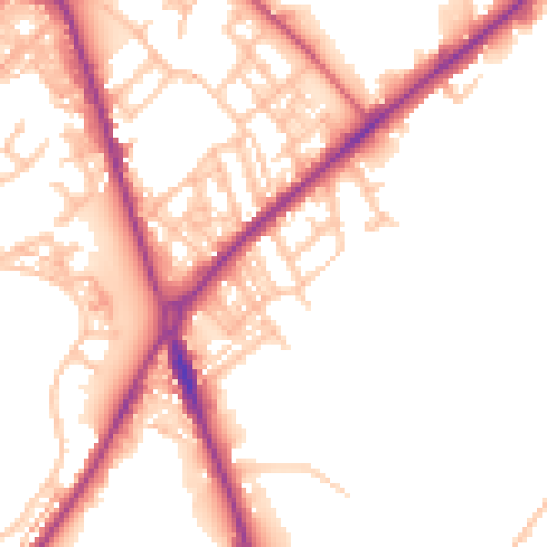Daytime road noise heatmap for ST1 3HS