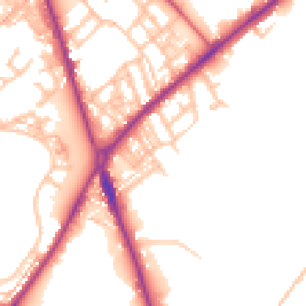 Daytime road noise heatmap for ST1 3HT